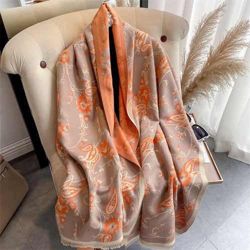 Load image into Gallery viewer, Warm Winter Scarf Cashmere Women Pashmina Design Print Shawls Wrap Female Thick Blanket Soft Bufanda Stoles Fashion
