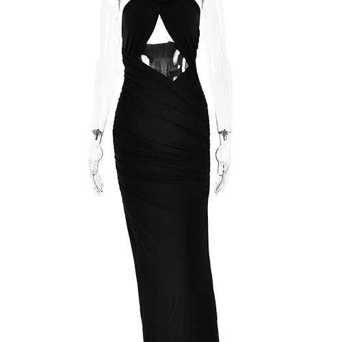 Load image into Gallery viewer, Sexy 3D Flower Hollow Out Backless Women's Dress Zipper Female Sleeveless Bodycon Maxi Dress Party Club Evening Dress
