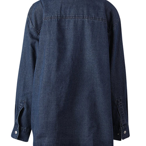 Load image into Gallery viewer, Blue Pockets Denim Big Size Casual Jacket New Lapel Long Sleeve Women Coat Fashion Tide Spring Autumn 2025 12C2135
