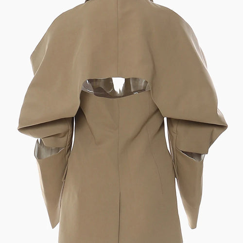 Load image into Gallery viewer, Women Off Shoulder Chain Big Size Blazer New Lapel Long Sleeve Loose Fit Jacket Fashion Tide Spring Autumn 2025 1DE9885
