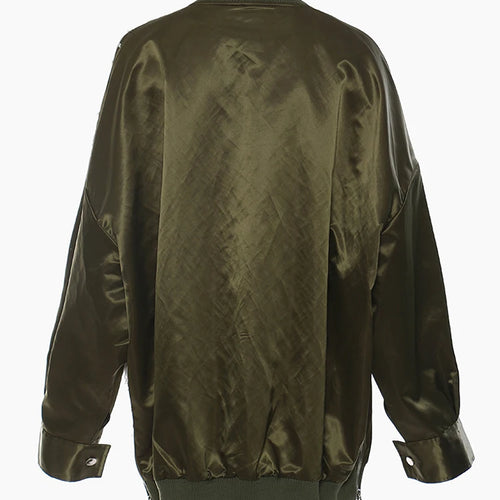 Load image into Gallery viewer, Loose Fit Green Color-block Big Size Jacket New Stand Collar Long Sleeve Women Coat Fashion Spring Autumn 2025 1DE6987
