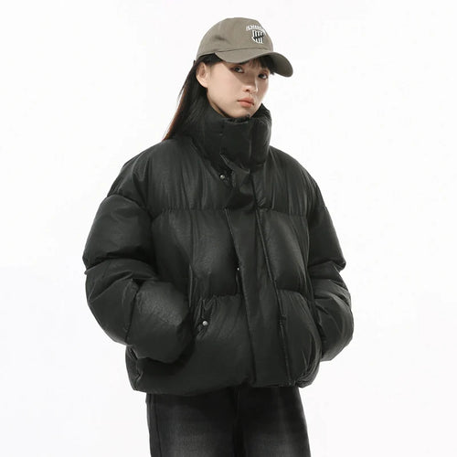 Load image into Gallery viewer, Korean Style Men&#39;s Parkas Stand Collar Thickened Soli D Color Simple Drawstring Winter Casual Short Padded Jackets 9C8970
