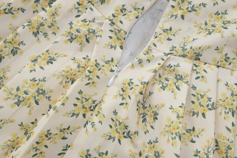 Deep V Neck Print Sexy Mini Dress For Women Fashion Lace-up Short Sleeve A-line Pleated Dress Elegant New Clothes