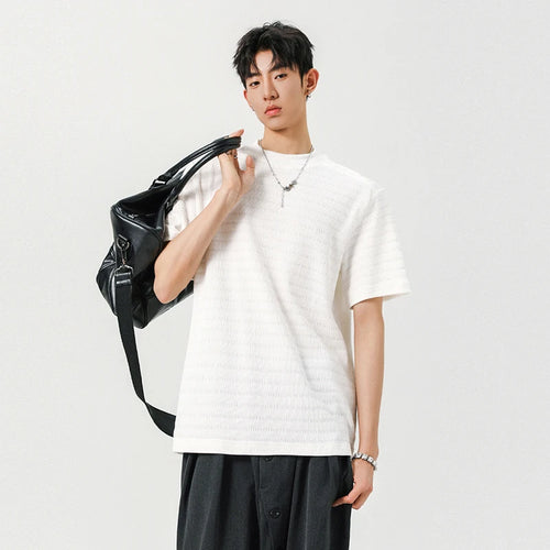 Load image into Gallery viewer, Men&#39;s T-shirts Short Sleeve New Summer Korean Style Round Neck Solid Color Simple Stylish Pullover Male Casual Tops 9W1939
