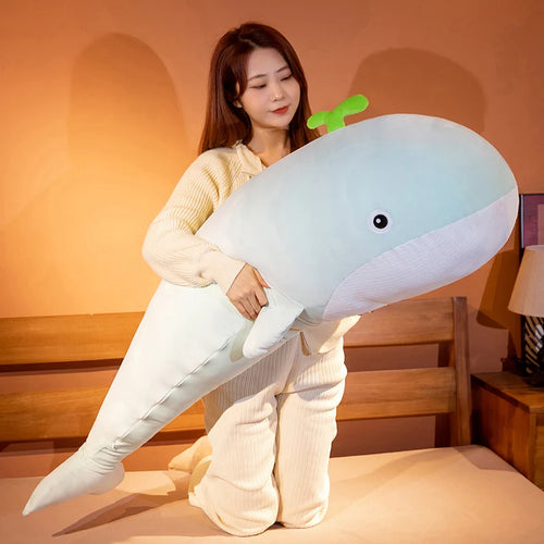 Load image into Gallery viewer, 60/120cm Lovely Blue Whale Plush Toys Cute Animals Big Shark Doll Soft Stuffed  Fish Toy Children Girls Xmas Gift
