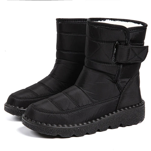 Load image into Gallery viewer, Women Boots 2025 Winter Shoes Woman Waterproof Snow Boots Winter Warm Fur Botas Mujer Korea Style Black Ankle Boots For Women
