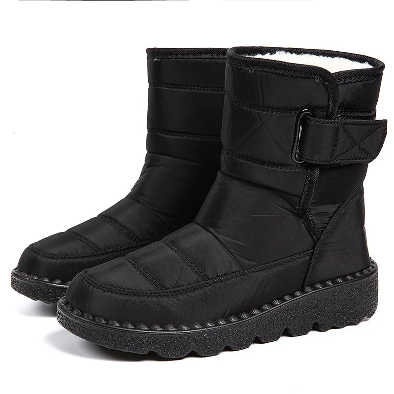 Women Boots 2025 Winter Shoes Woman Waterproof Snow Boots Winter Warm Fur Botas Mujer Korea Style Black Ankle Boots For Women