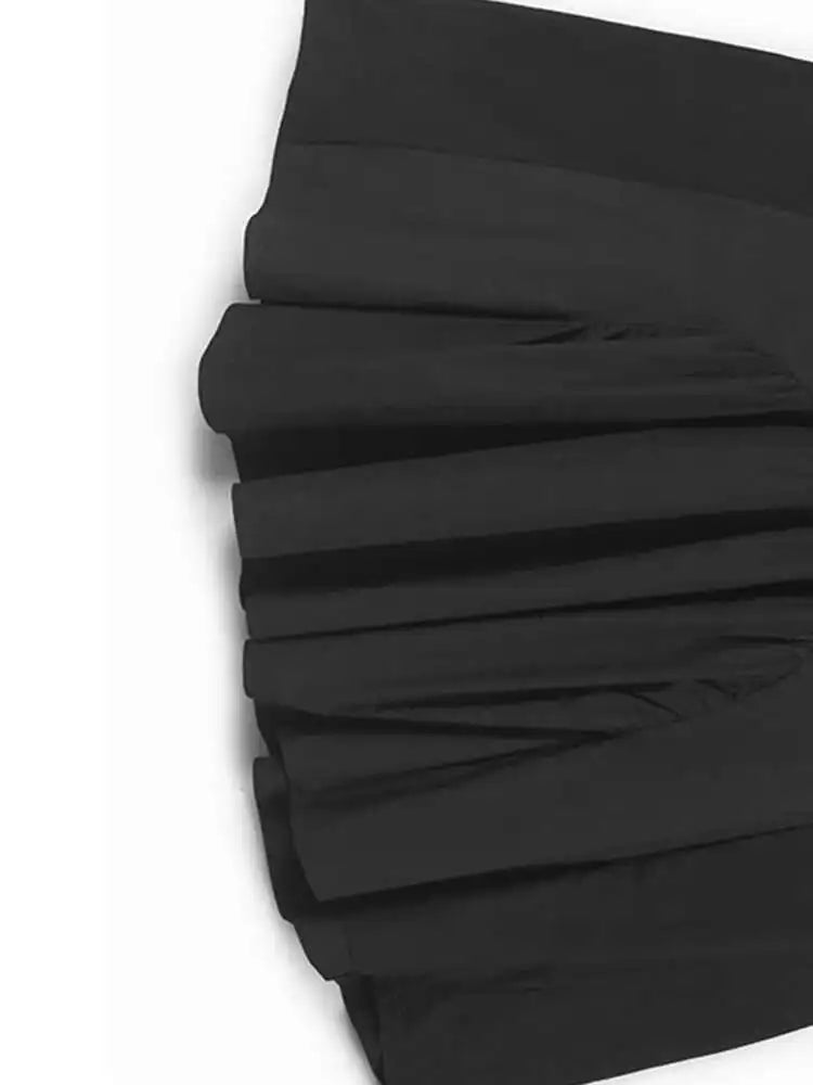 Women Khaki Pleated Spliced Big Size Midi Casual Dress New Round Neck Short Sleeve Fashion Tide Spring Summer 2025 1DH9811