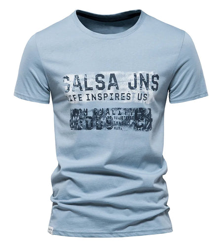 100% Cotton T Shirts for Men Short Sleeve O-neck Fashion Print Slim Fit Men's T-shirts Casual Summer Men's Clothing