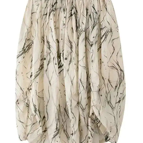 Load image into Gallery viewer, High Elastic Waist Apricot Pattern Printed Long Vintage Half-body Skirt Women Fashion Tide New Spring Autumn 2025 1DF7968
