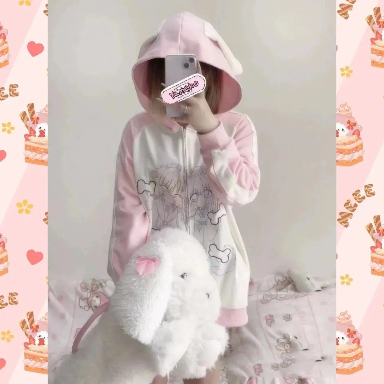 Winter Clothes Women Hoodies Coats 2024 Ropa Mujer Anime Hooded Cute Sweatshirts Y2k Tops Casual Fashion Japanese Hoodie 49C837