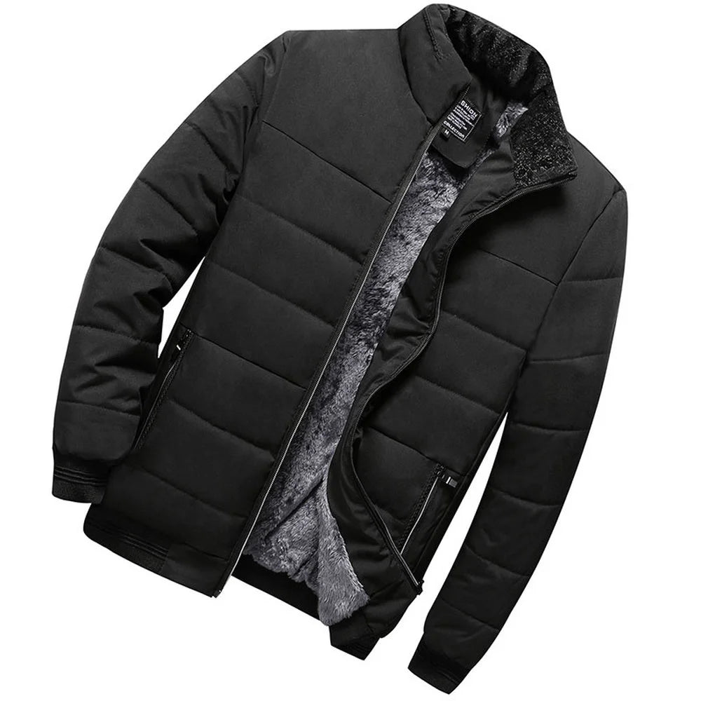 Men's Fashion Clothing Stand Collar Keep Warm Coats Cotton Padded Jacket Puffer Jackets Autumn Winter Fur Lined Jackets