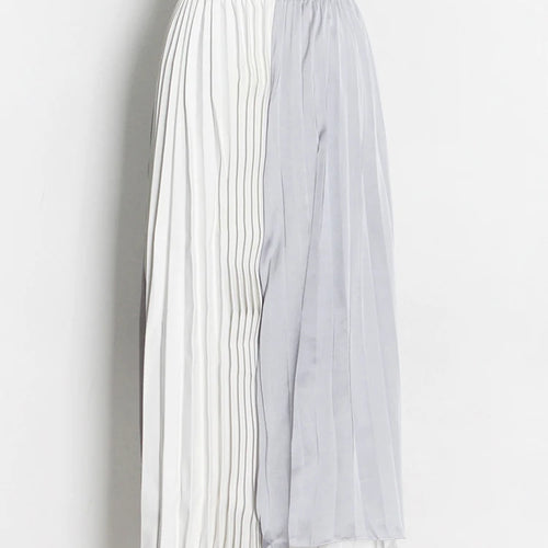 Load image into Gallery viewer, Streetwear Asymmetrical Hem Skirt For Women High Waist Patchwork Colorblock Long Skirts Female Summer Clothing
