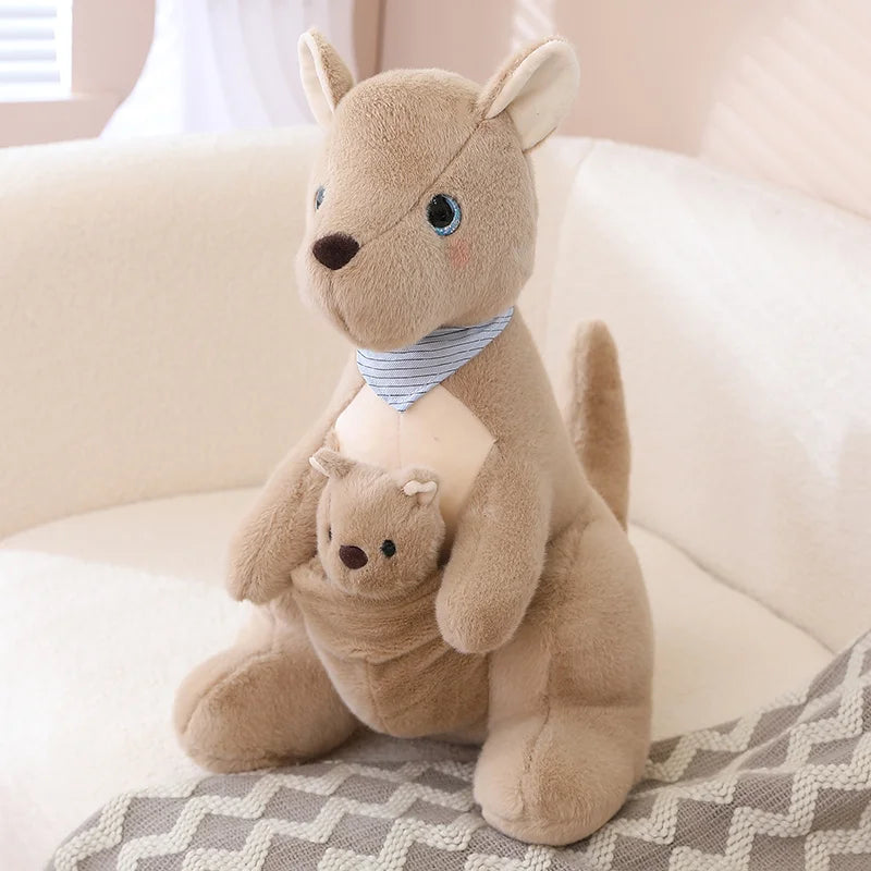 25/45CM Cute Mother &Child kangaroo Plush Toys Kawaii Kangaroo Plushie Pillow Stuffed Dolls for Children Baby