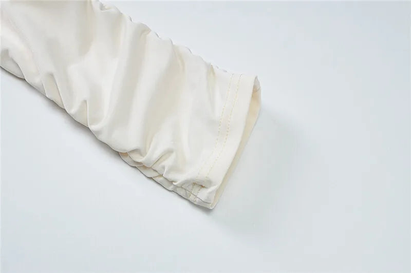 Off-shoulder Long Sleeve Ruched Sexy Mini Dress For Women Fashion Strapless Backless Bodycon Draped Club Dress New