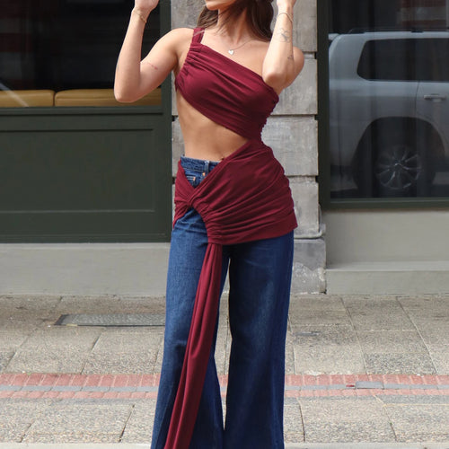 Load image into Gallery viewer, Halter One Shoulder Solid Hollow Out Ruched Shirring Sexy Slim Mini Dress Summer Women Fashion Outfits Party Holiday
