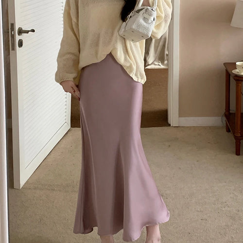 Load image into Gallery viewer, Autumn French 2024 Solid High Waist Vacation Long Skirt For Women Office Elegant Versatile Wrap Hip Fishtail Skirts Simplicity

