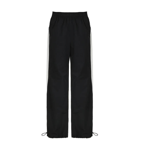 Load image into Gallery viewer, Street Style Stripe Spliced Baggy Trousers Techwear Drawstring Sporty Chic Casual Female Pants Joggers Harajuku 2024
