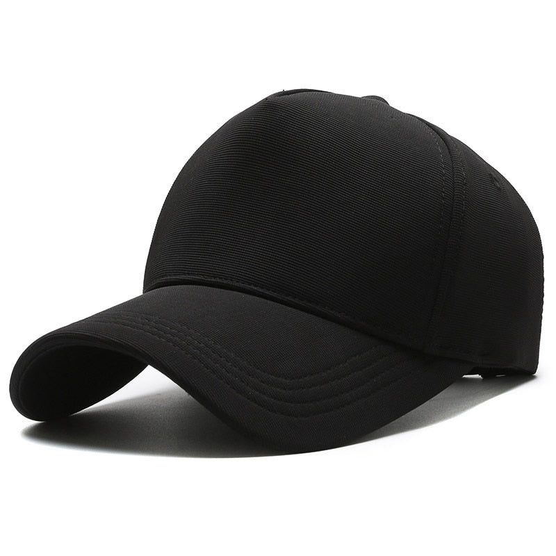 Solid Black Cap Summer Men's Baseball Caps Breathable Fashion Women's Snapback Adjustable Kpop Trucker Hat Golf Cap