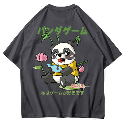 Load image into Gallery viewer, Hip Hop T-Shirt Chinese Style Panda Graffiti Harajuku Loose Men T Shirt Casual Summer Oversized Male Graphic Tees
