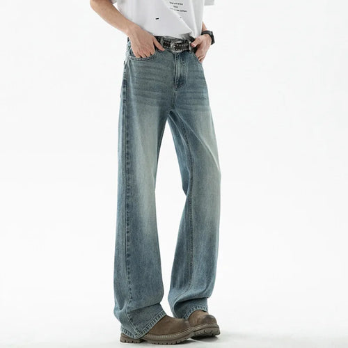 Load image into Gallery viewer, Men's Jeans New Spring American Cat Whiskers Design Loose Solid Color Style Light Flare Fanshionable Pants 2025 9W1535
