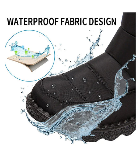 Women Boots 2025 Winter Shoes Woman Waterproof Snow Boots Winter Warm Fur Botas Mujer Korea Style Black Ankle Boots For Women