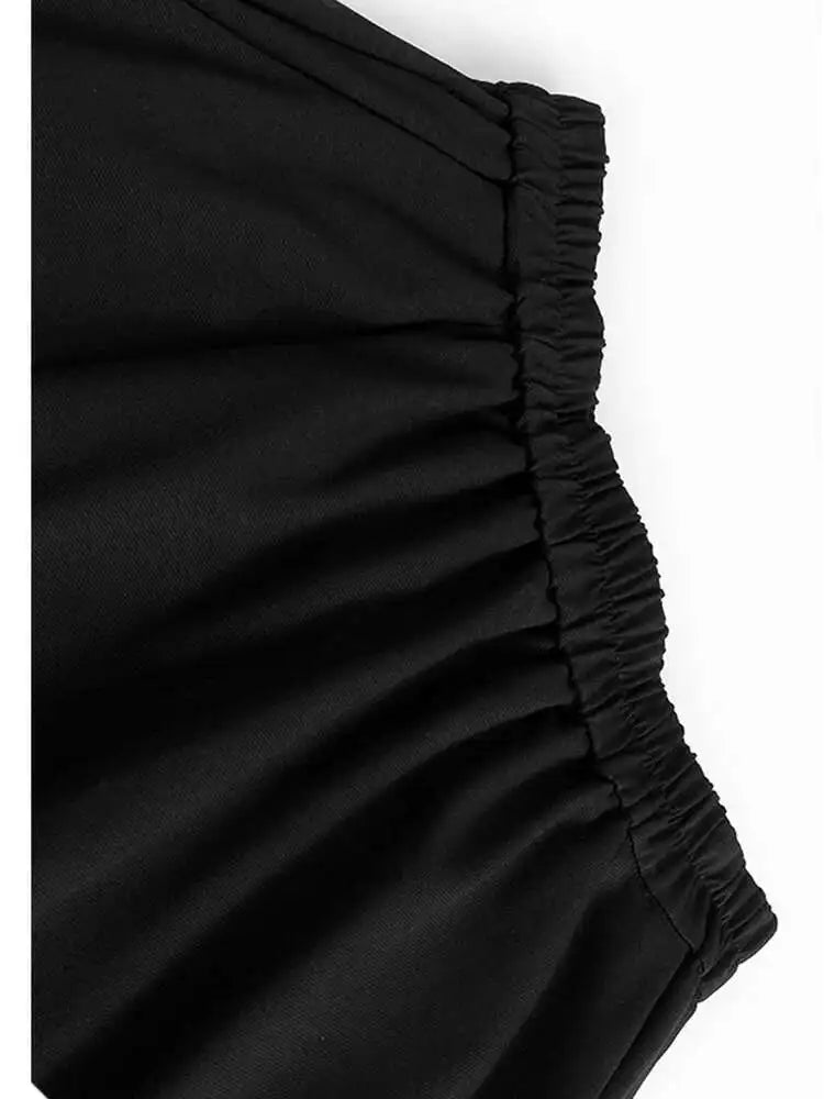 High Elastic Waist Black Irregular Tassels Elegant Half-body Skirt Women Fashion Tide New Spring Autumn 2025 1DH4883