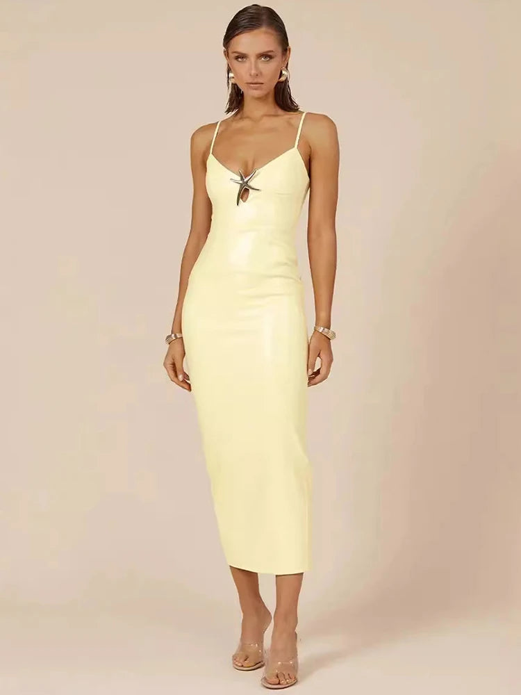 Sequins Spaghetti Strap Gradient Sexy Maxi Dress For Women Fashion Sleeveless Backless Split Sparkle Club Party Dress