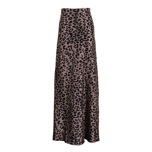 Load image into Gallery viewer, Satin Leopard Print Long Skirt Women Fashion High Waist Maxi Fishtail Skirt Ladies Fashion With Zipper Sexy Skirts
