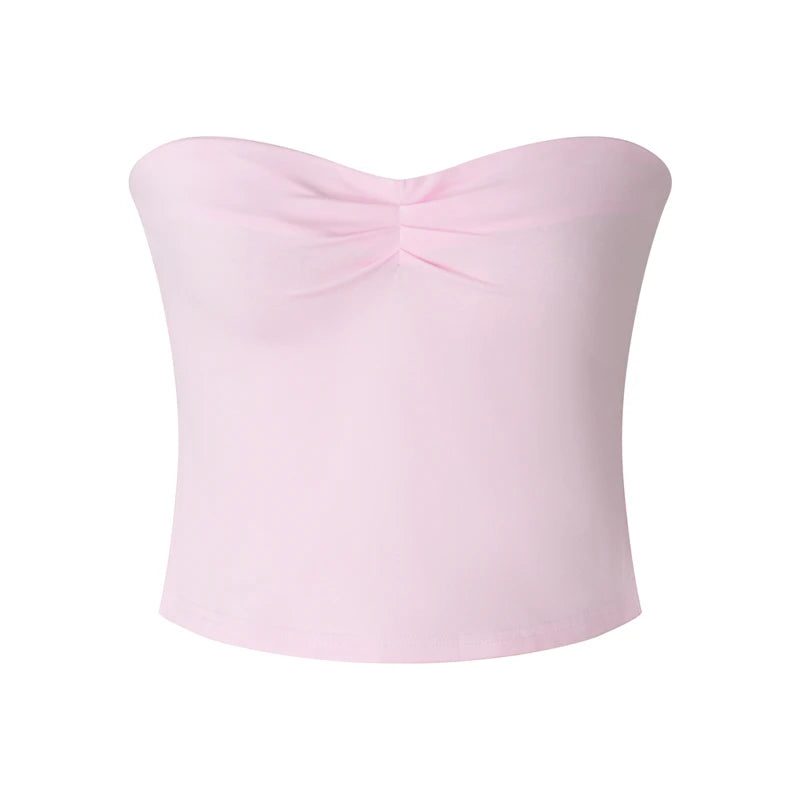 Basic Tube Top y2k Clothes Women Off Shoulder Strapless Sleeveless Tanks Slim Fit T Shirt Going Out Vest Streetwear