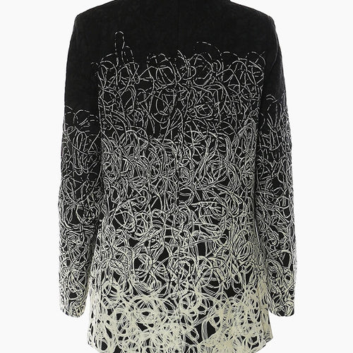 Load image into Gallery viewer, Women Black Embroidery Big Size Blazer New Lapel Long Sleeve Loose Fit Jacket Fashion Tide Spring Autumn 2025 17A4201H
