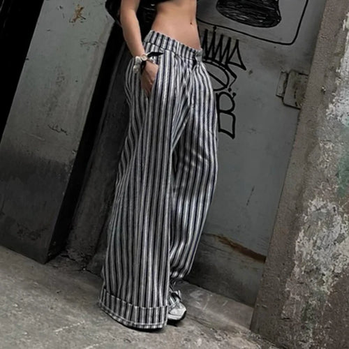 Load image into Gallery viewer, Streetwear Striped Straight Leg Women Trousers Casual Basic Office Ladies Chic Pants Full Length Contrast Sweatpants
