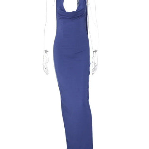 Load image into Gallery viewer, Elegant Sleeveless Scarf Bodycon Party Club Evening Dress Women Spring Summer 2025 New Sexy Backless Slit Slim Vestidos
