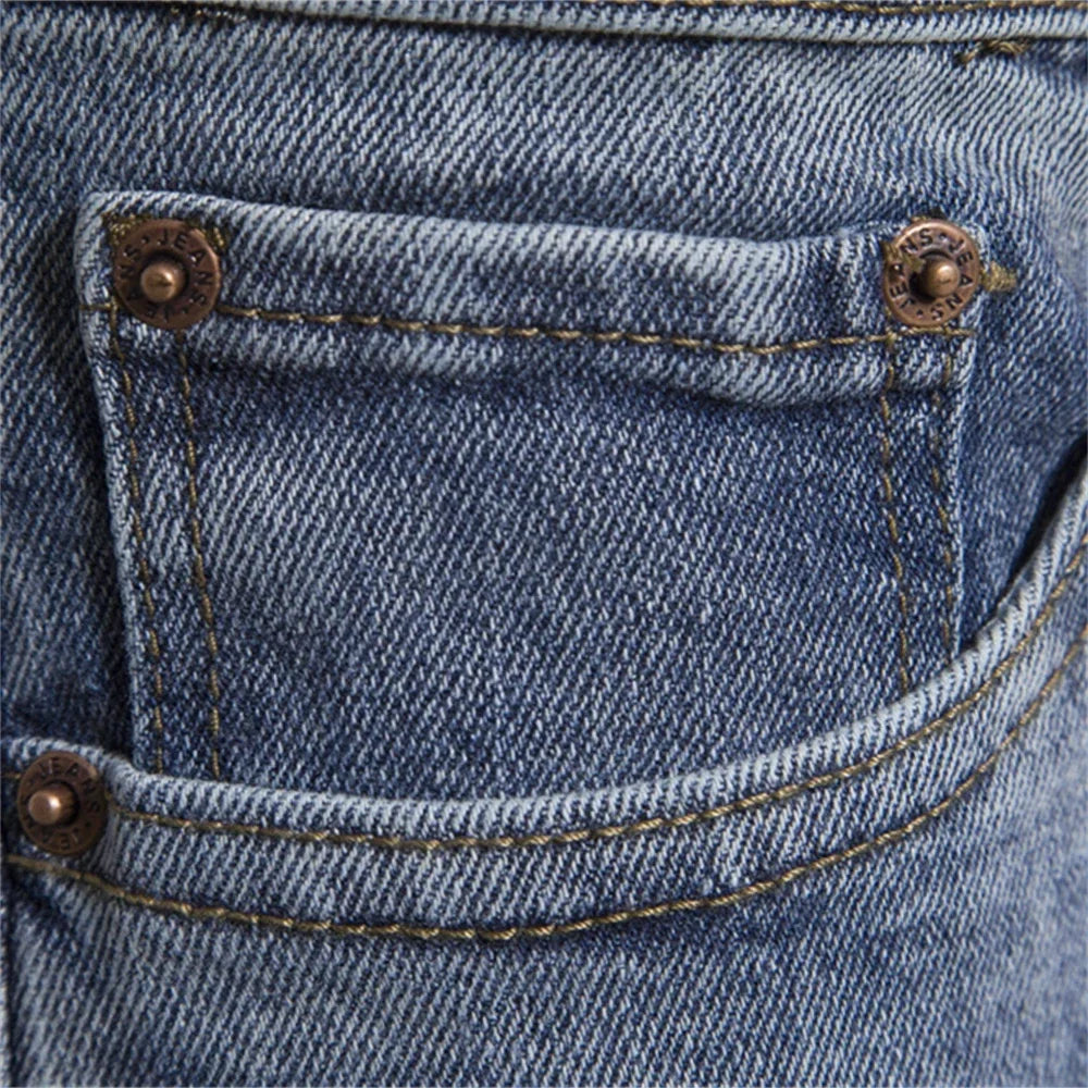 Autumn Denim Jeans Pants Men Slim Fit Straight Jeans for Men Quality Cotton Business Casual Wear Mens Denim Pants