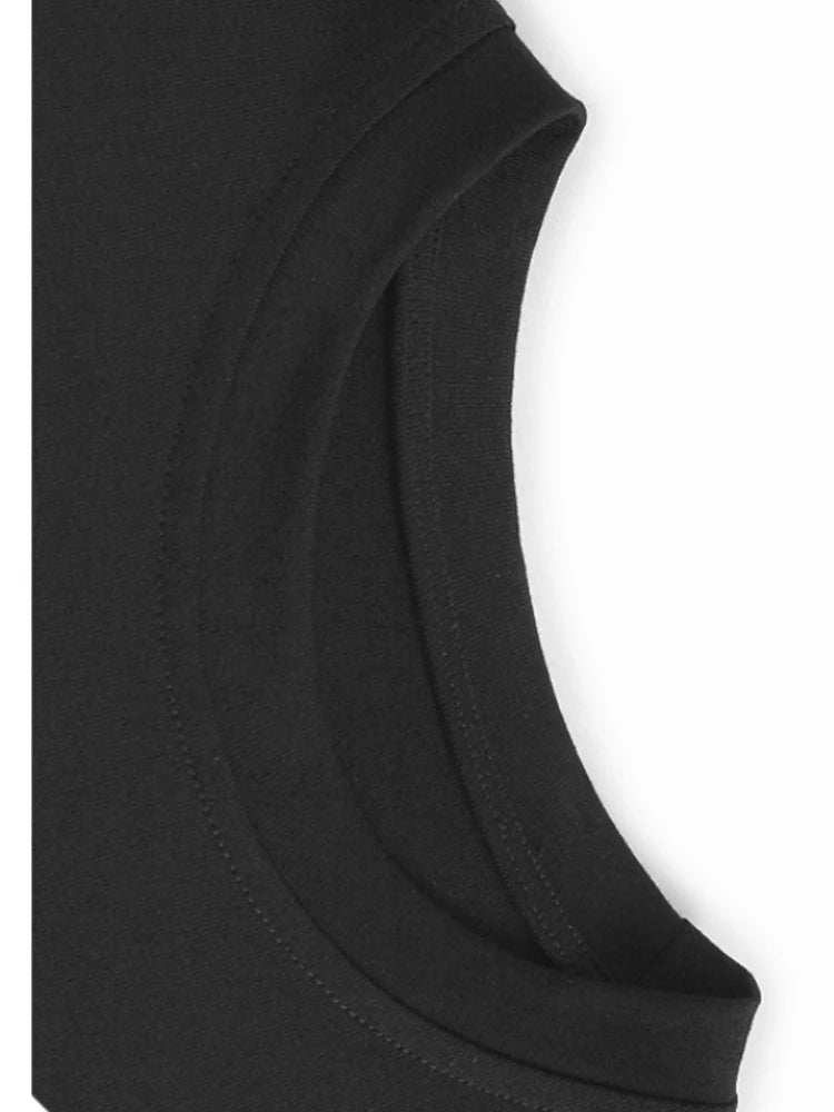 Women Black Lace Spliced Elegant Big Size Long T-shirt New Round Neck Short Sleeve Fashion Tide Spring Summer 2025 1DJ0585