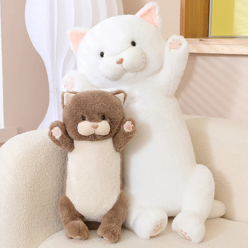 Load image into Gallery viewer, Cute Plush Choc Cat Long Pillow Plush Toy Stuffed Soft Fluffy Cat Sleeping Pillow Sofa Cushion Nice Doll Toys for Girls Kid Gift
