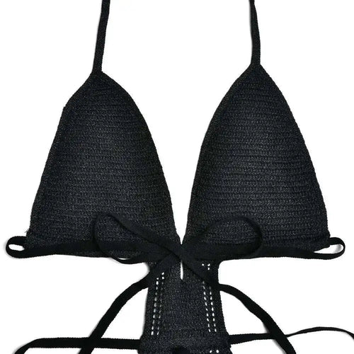 Load image into Gallery viewer, Hollow Out Halter Sexy Mini Dress Women Summer New Sleeveless Backless Skinny Club Party Knit Tank Dress Vestido
