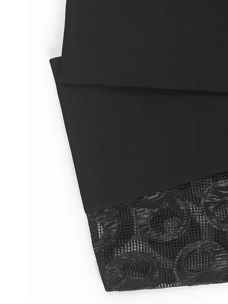 Black Dot Hollow Out Vest Half-body Skirt Two Pieces Suit New V-Neck Sleeveless Women Fashion Spring Autumn 2025 1DJ1101