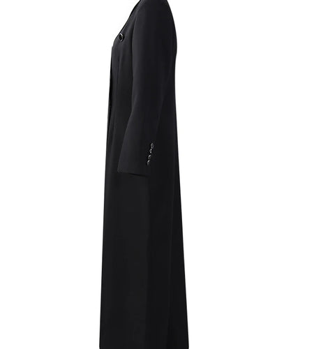 Women Color-block Double Breasted Long Elegant Blazer New Lapel Long Sleeve Jacket Fashion Spring Autumn 2025 7AB6826