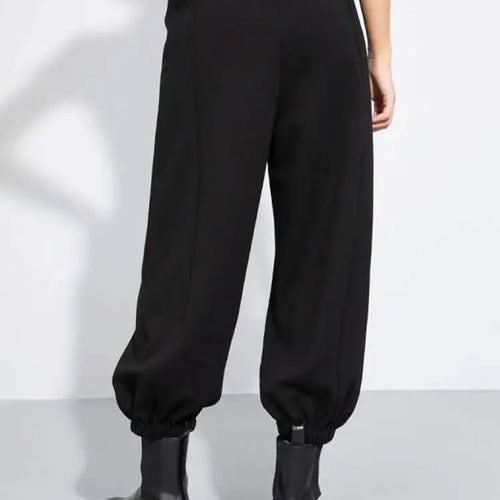 Load image into Gallery viewer, High Elastic Waist Black Drawstring Long Wide Leg Casual Pants New Trousers Women Fashion Tide Spring Autumn 2025 1DH7794
