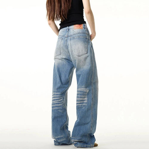 Load image into Gallery viewer, Men&#39;s Jeans New Summer Cat Whisker Washed Trendy Straight Wide Leg Stylish Gradient Color Male Causal Trousers 9W1968
