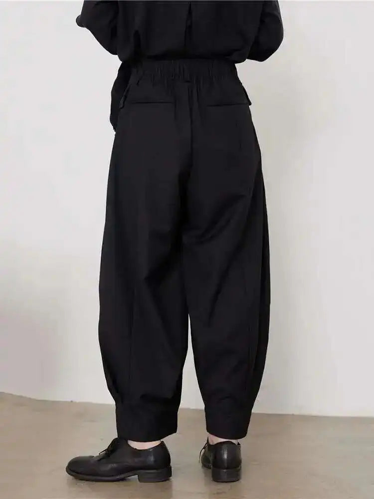 High Waist Black Casual Pleated Wide Leg Harem Pants New Loose Fit Trousers Women Fashion Tide Spring Autumn 2025 1DF3978