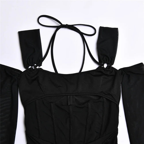 Load image into Gallery viewer, Sexy Hollow Out Backless Mini Dress For Women Elegant Spaghetti Strap Bodycon Party Short Dresses Vestido Clubwear
