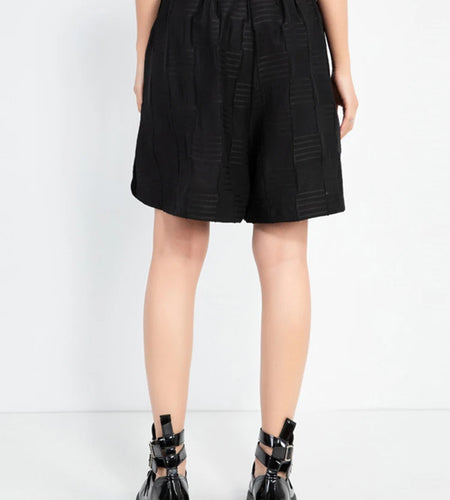 Women Black Dot Textured Pocket Casual Wide Leg Shorts New High Waist Trousers Fashion Tide Spring Summer 2025 1DJ1010