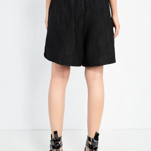 Load image into Gallery viewer, Women Black Dot Textured Pocket Casual Wide Leg Shorts New High Waist Trousers Fashion Tide Spring Summer 2025 1DJ1010
