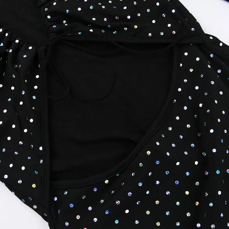 Elegant Sequin Sparkle Sexy Maxi Dress For Women Fashion Hollow Out Sheer Long Sleeve Bodycon Club Party Long Dress