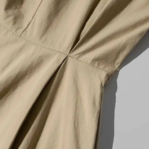 Load image into Gallery viewer, Women Kahki Elegant Big Size Long Dress New V-Neck Long Lantern Sleeve Loose Fit Fashion Tide Spring Autumn 2025  1DH0488
