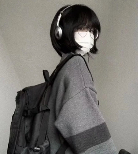 Japanese Vintage Knitted Cardigan Women Loose All Match Harajuku Sweater Jackets Grunge Korean Kardigany Top Kardigan