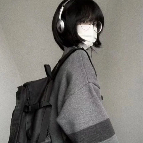 Load image into Gallery viewer, Japanese Vintage Knitted Cardigan Women Loose All Match Harajuku Sweater Jackets Grunge Korean Kardigany Top Kardigan
