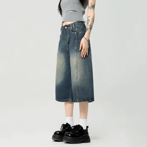 Load image into Gallery viewer, Men&#39;s High Street New American Style Casual Washed Cropped Male Denim Shorts Straight Leg Gradient Color Summer 9W1724
